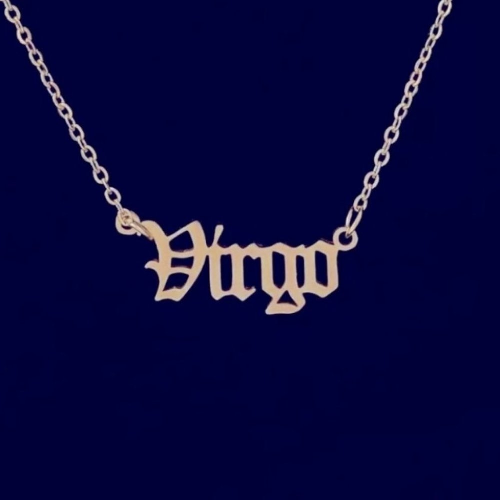 12 Astrological Letter Pendants Gold Necklace 925 - Picture 8 of 13